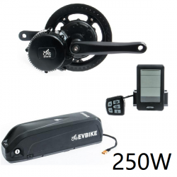 EVBIKE Přestavbová sada na elektrokolo 250W, 36V, displej C10, baterie 15,6Ah do rámu - EVBIKE