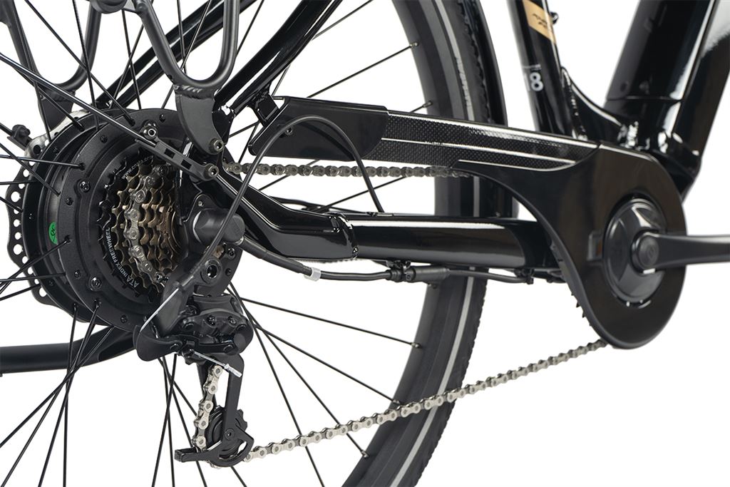 E-BIKE 28 INDUKTORA 20-1, BLACK SHINY (rear motor)