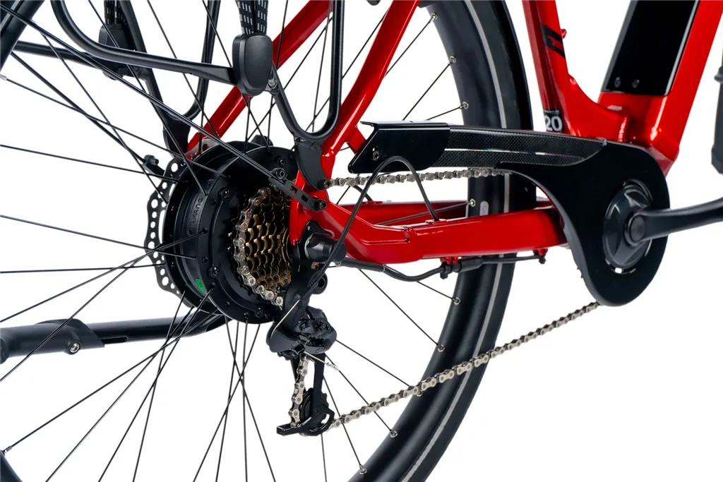 E-BIKE 28 NARA 18-1, DARK RED SHINY (REAR MOTOR)