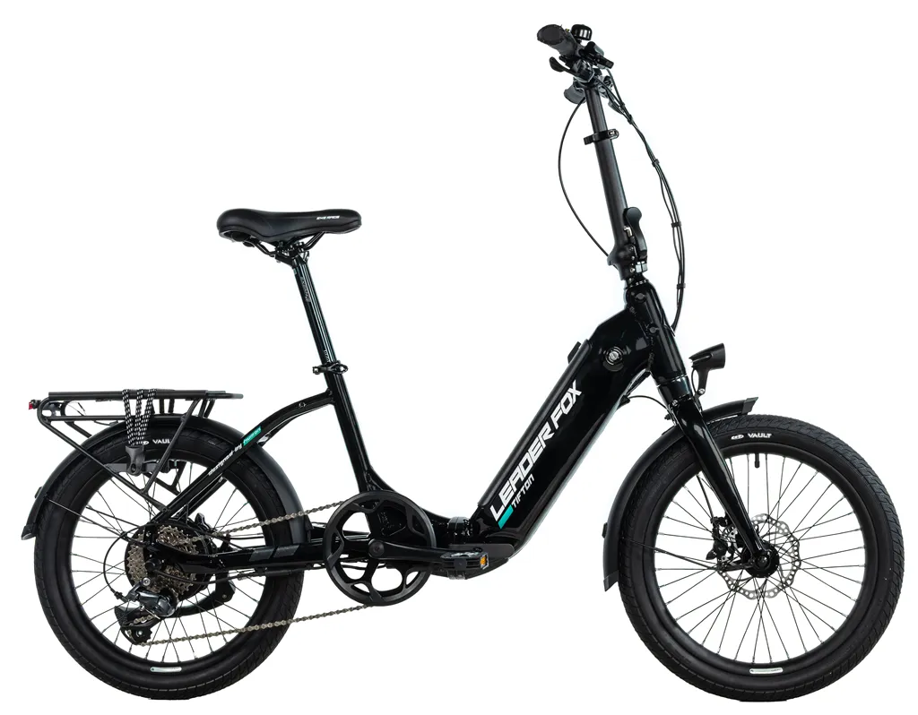 E-BIKE 20 TIFTON-1, FOLDING BIKE, BLACK SHINY (REAR MOTOR)