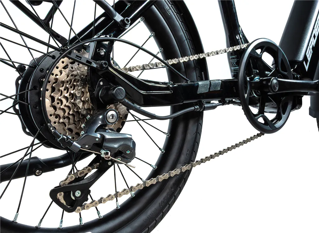 E-BIKE 20 TIFTON-1, FOLDING BIKE, BLACK SHINY (REAR MOTOR)