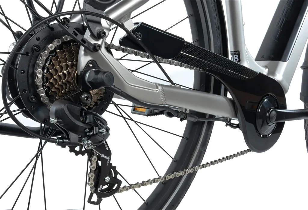 E-BIKE 28 INDUKTORA 18-3, SILVER (rear motor)